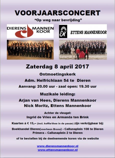 Voorjaarsconcert van 2 mannenkoren